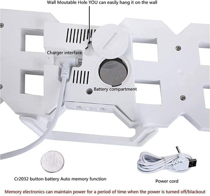 3D Wall Led Alarm Digital Clock